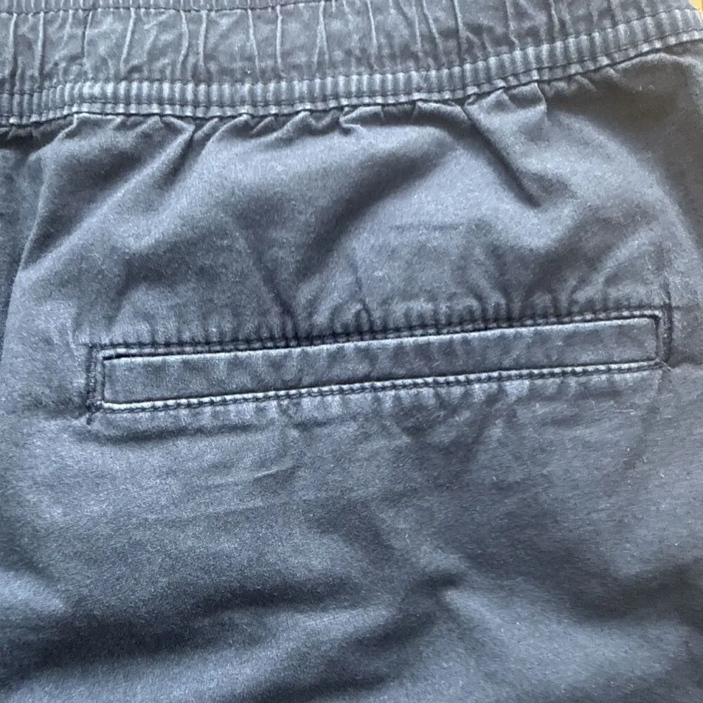 Hollister Mens Epic Flex Jogger Shorts Black Textured Drawstring Size M 5 Inch